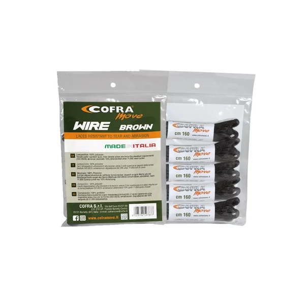Cofra Move Wire cipőfűző barna 180cm